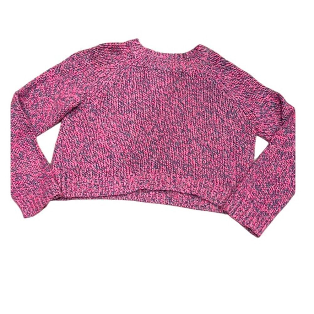 One Grey Day cropped pink multicolored Sweater. Size small.